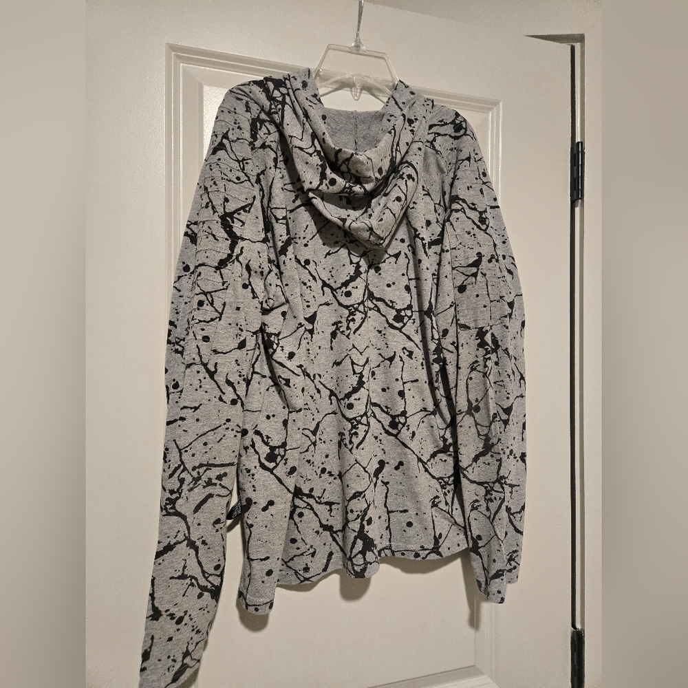 Gray and Black Splatter One Point L Hoodie - Picture 2 of 4